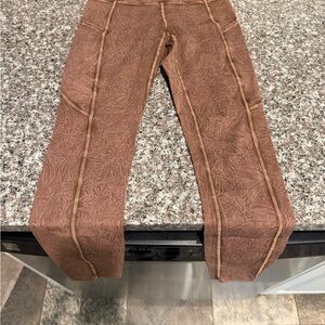 lululemon athletica Brown Textured Leggings